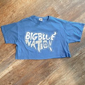 Big blue nation crop top